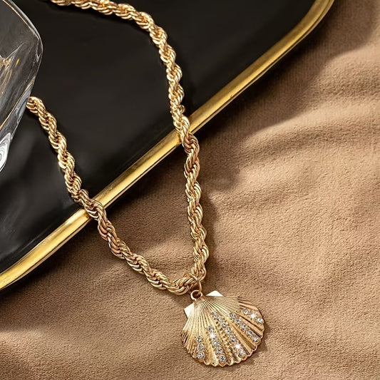 Gold seashell necklace