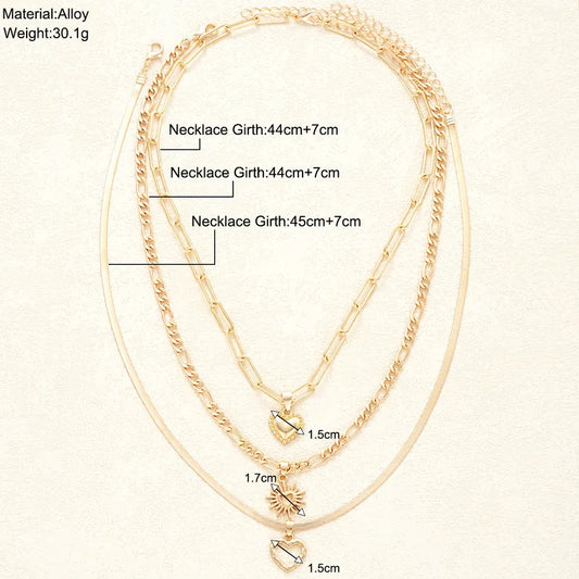 Layered Heart Necklace