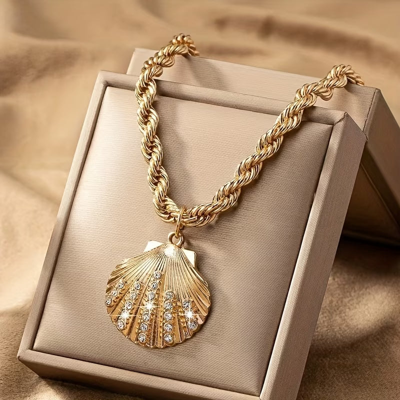 Gold seashell necklace