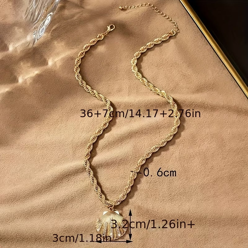 Gold seashell necklace