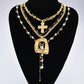 Layered 18k gold & faux pearl necklace