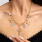14k gold plated crosses necklace