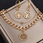 Tree-Of-Life Golden necklace & earring set