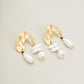 Golden & freshwater pearl earrings