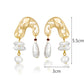 Golden & freshwater pearl earrings