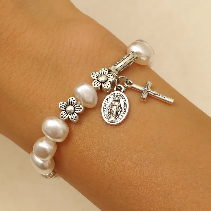Faux pearl bracelet
