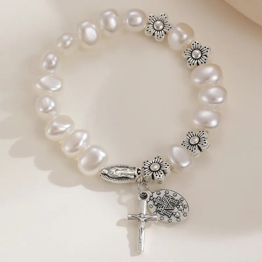 Faux pearl bracelet
