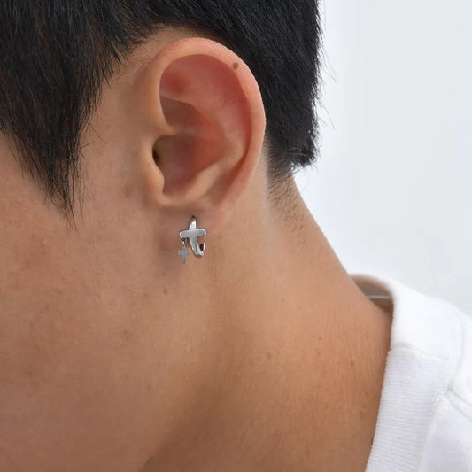 Petite cross earrings