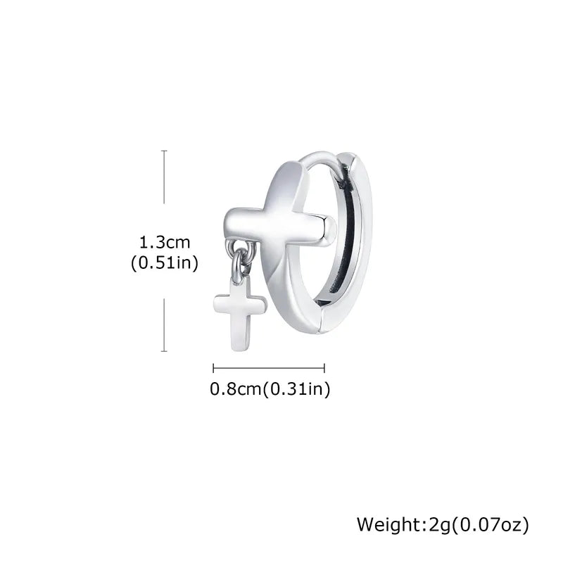 Petite cross earrings