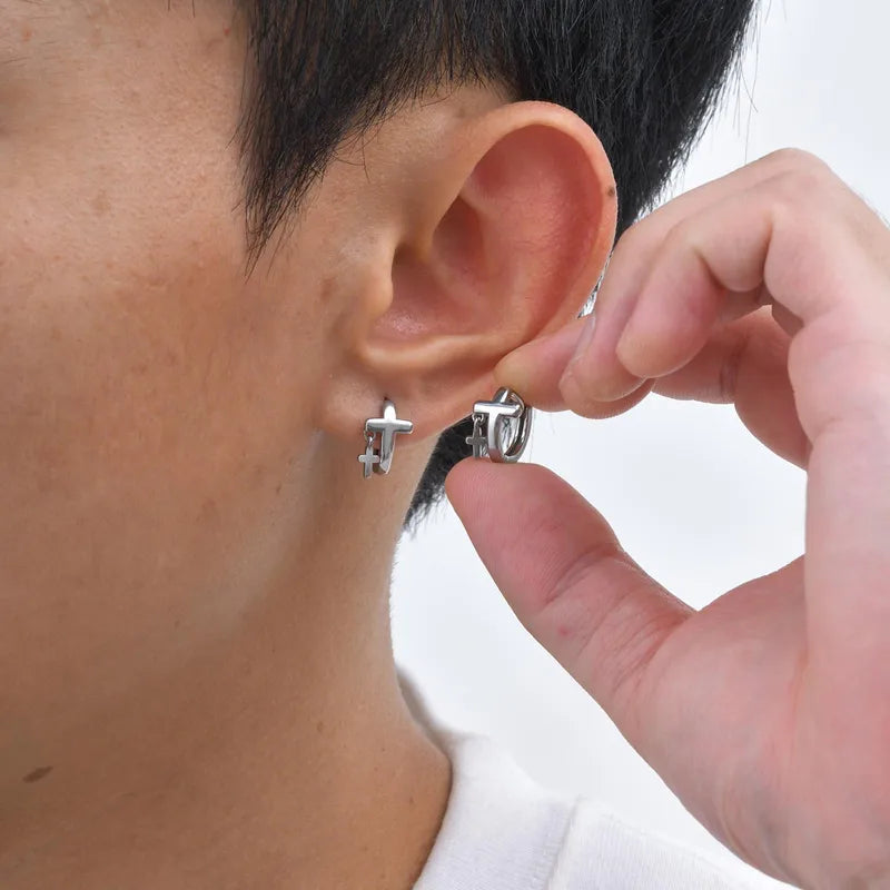 Petite cross earrings