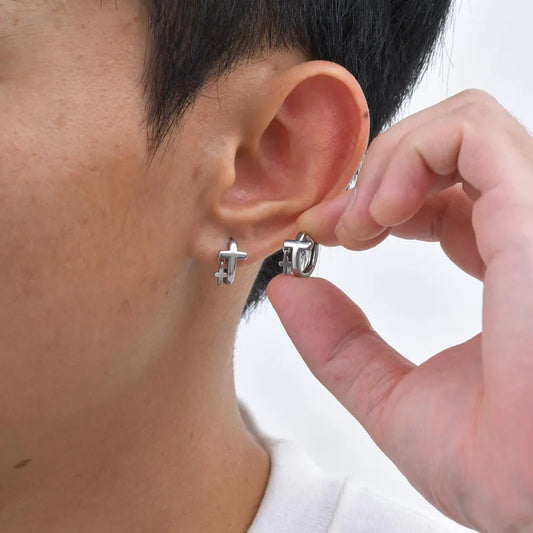 Petite cross earrings