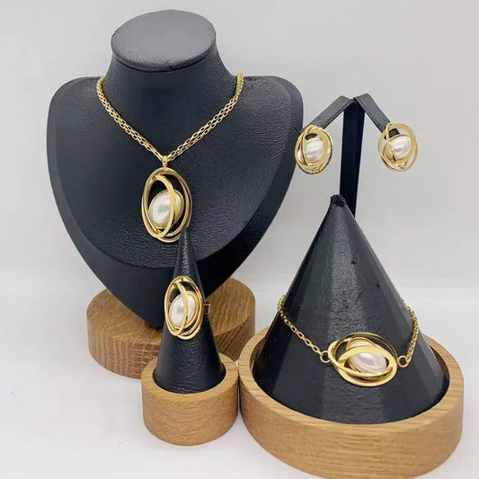 necklace bracelet earrings ring