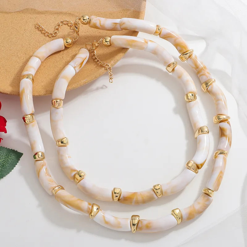 white resin necklace