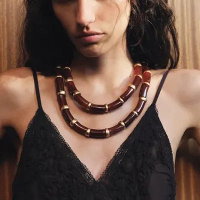 Two resin necklaces & three bracelets