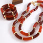 Two resin necklaces & three bracelets