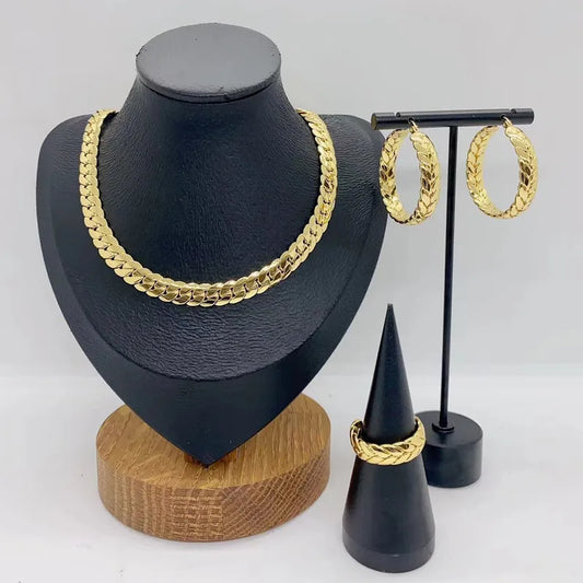 necklace, bracelet, earrings, ring