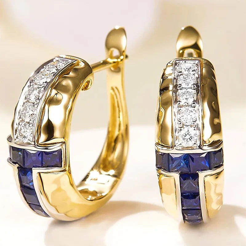 blue & gold earrings