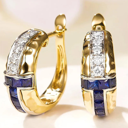 blue & gold earrings