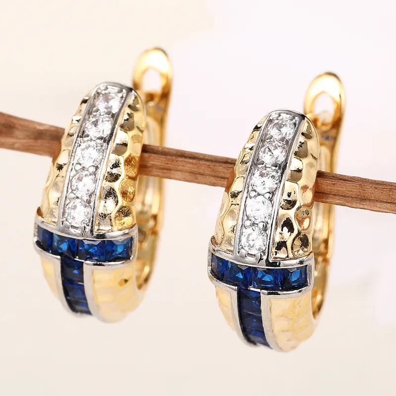blue & gold earrings