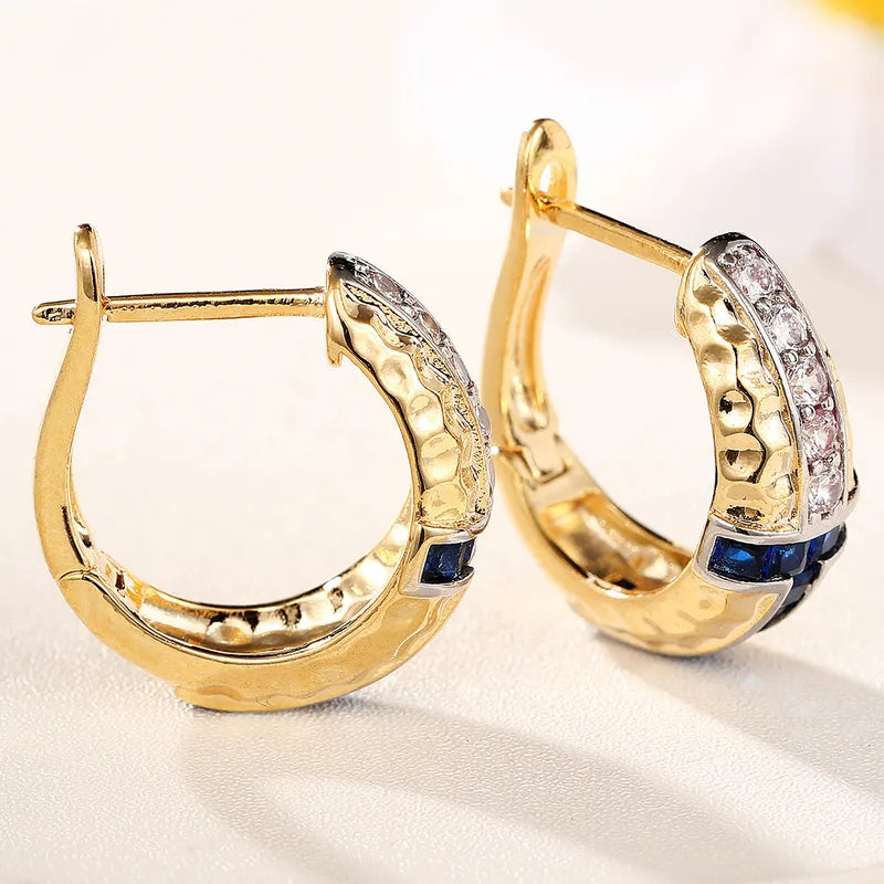 blue & gold earrings
