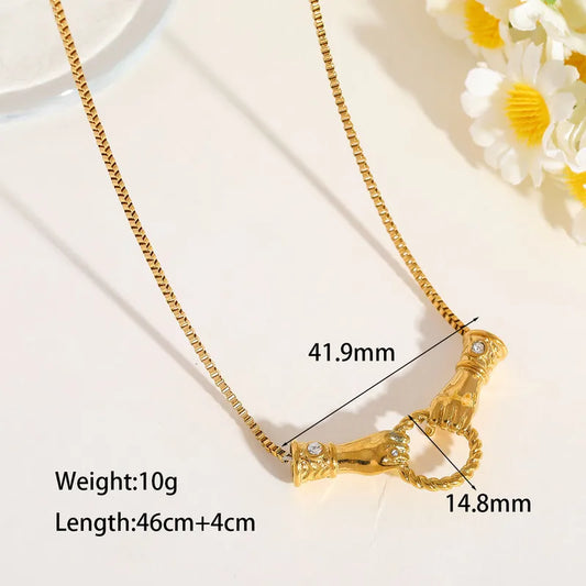 Golden hands necklace