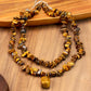 Stone look layered necklace