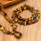Stone look layered necklace