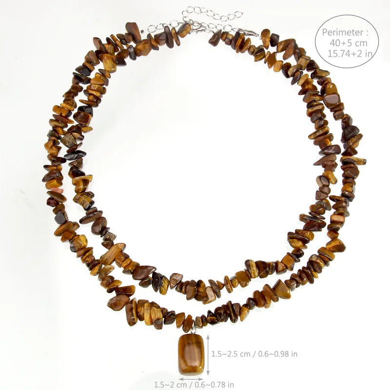 Stone look layered necklace