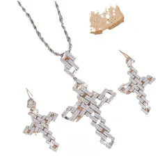 Rhinestone necklace & earring set