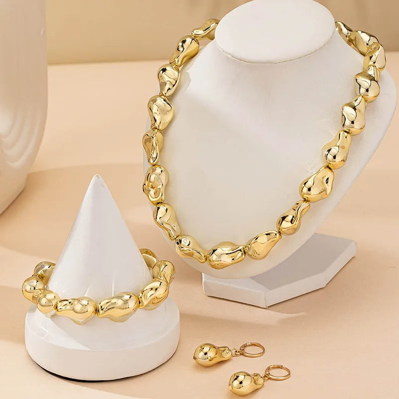 necklace, bracelet, earrings set