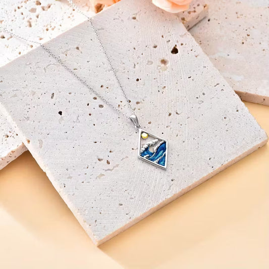 Ocean wave pendant necklace